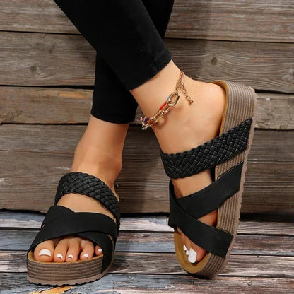 Erika™ – Geflochtene Sandalen mit Kreuzriemen für Damen