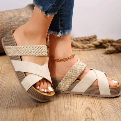 Erika™ – Geflochtene Sandalen mit Kreuzriemen für Damen